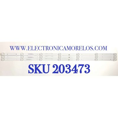 KIT DE LED'S PARA TV SCEPTRE (3 PIEZAS) / NUMERO DE PARTE DLED39.5DCZN / DLED39.5DCZN 3X7 0001 A06X / DXCX202005-032H3/DXCX202005-032 / 1.17.01.0000043-00 / M204/A3/H  066 / PANEL V400HJ9-PE1  REV.C4 / MODELO X405BV-FSR