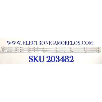KIT DE LED'S PARA TV RCA (3 PIEZAS) / NUMERO DE PARTE JL.D43081330-031BS-M / JL.D43081330-031BS-M_V01 / MAX 43A114 / 19AG430 / 4E01165 / 07FU / D190109 / 010829 / PANEL HV430QUB-N1A / MODELO RTU4300