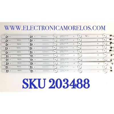 KIT DE LEDS ORIGINAL JENSEN 10 PIEZAS / NUMERO DE PARTE DLED50DX / DLED50DX 10X5 1006 / F62DLED50DX10X51006 / M114/A2/G / PANEL V500HJ4-Q01 C2 / MODELO JE5015