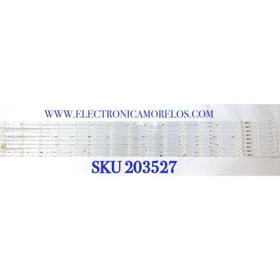 KIT DE LEDS PARA TV HISENSE ORIGINAL 9 PIEZAS / NUMERO DE PARTE SH55D16-ZC42AG-31 / 303SH550052 / 1248961 / JHD550X3U52-T1L7 / 2020082804 / L2_E5_CDM_S2(8)_V0.8D.10_UBW_8 / PANEL JHD550X3U52-T1L7\S0\FJ\GM\ROH / DISPLAY T550QVN10.2 / MODELOS 55U7G / 55U7H