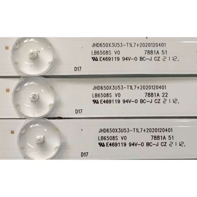 KIT DE LEDS PARA TV HISENSE ( 20 PZ ) / NUMERO DE PARTE LB6508S / JHD650X3U53-T1L7+2020120401 / 1248777 / E469119 / PANEL JHD650X3U53-T1L7\S0\FJ\GM\ROH / MODELO 65U7G / 65U6G - Imagen 5