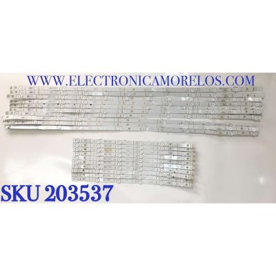 KIT DE LEDS PARA TV HISENSE ( 20 PZ ) / NUMERO DE PARTE LB6508S / JHD650X3U53-T1L7+2020120401 / 1248777 / E469119 / PANEL JHD650X3U53-T1L7\S0\FJ\GM\ROH / MODELO 65U7G / 65U6G