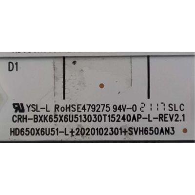KIT DE LED'S PARA TV HISENSE (30 PIEZAS) / NUMERO DE PARTE SVH650AN3 / HD650X6U51-L / HD650X6U51-R / CRH-BXK65X6U513030T15240AP-R / CRH-BXK65X6U513030T15240AP-L / PANEL'S HD650X6U51-T1L3 / HD650X6U21-T1L3\S0\FJ\GM\ROH / T650QVN07.6 / MODELO 65U8G 65U6FUA - Imagen 4
