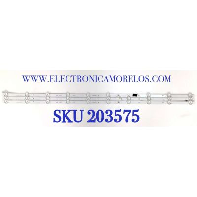 KIT DE LED'S PARA TV VIZIO (3 PIEZAS) / NUMERO DE PARTE IC-B-VZAA43DA53 / IC-B-VZAA43DA53A / IC-B-VZAA43DA53B / 09810100K123 / DA53A1 / MODELO V435-G0 / V435-G0 LAUFQELV