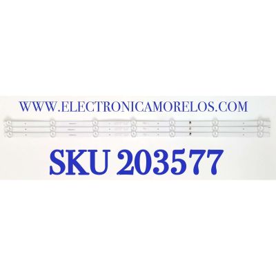 KIT DE LED'S PARA TV SEIKI ( 3 PZ ) / NUMERO DE PARTE DLED38.5DGXM-37X-0002 / 385VD7 / E493538 / MODELO SC-39HS950N / SC-39HS950N REV A