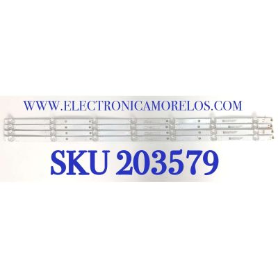 KIT DE LED'S PARA TV VIZIO ((4 PIEZAS)) / NUMERO DE PARTE HFSX43D07-ZC56AG-04 / 303HX430041 / HX430M12 / 2150000959 / 210629DB02 / E469119 / PANEL BOEI430WU1 / DISPLAY CC430LV2D VER.03 / MODELO D43F-J04 / D43F-J04 LBVTC9