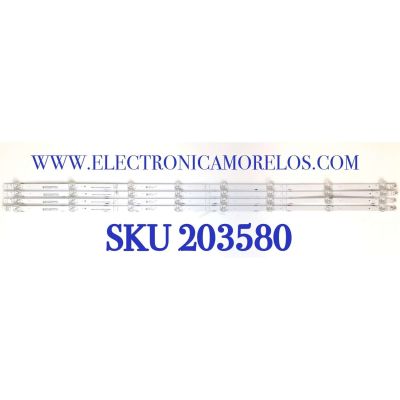 KIT DE LEDS PARA TV HISENSE ORIGINAL 4 PIEZAS / NUMERO DE PARTE SVH500AH2 / BXBT50Y13030080409F / BD500Y1U-LB51L2+2021021901+SVH500AH2 / 24647900 / CRH-BXBT50Y13030080409FREV1.1 / PANEL'S HD500Y1U51-T0L2/MX\GM\CKD3A\ROH / MODELOS 50A6G / 50C350KU