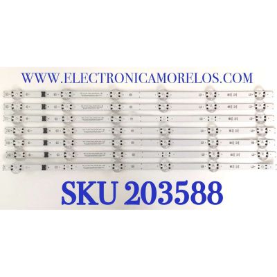 KIT DE LED'S PARA TV LG ( 7 PZ ) / NUMERO DE PARTE EAV65018401 / SSC_Y21 SLIM TRIDENT_55UP80_BOE_A / PANEL NC550TQG-ABKH1 / MODELO 55UP8000PUA / 55UP8000PUR