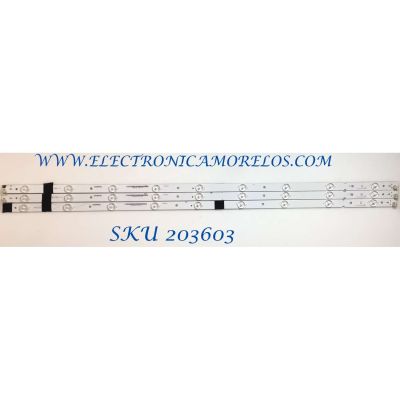 KIT DE LED'S PARA TV JVC ( 3 PZ ) / NUMERO DE PARTE 0981-0112-2114 / 0981-0112-2115 / 0981-0112-2116 / IC-C-VZAA40D500A / IC-C-VZAA40D500B / IC-C-VZAA40D500C / MODELO EM40NF5 / LC-40LE653U