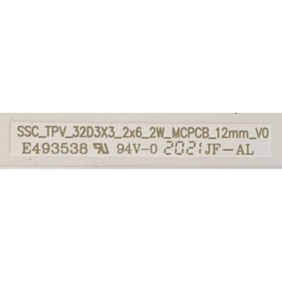 KIT DE LED'S PARA TV VIZIO ( 2 PZ ) / NUMERO DE PARTE SSC_TPV-32D3X3_2X6 / SSC_TPV-32D3X3_2X6_2W_PCPCB_12MM_V0 / E493538 / MODELO D32F-G1 / D32F-G1 LTQWQMKV - Imagen 2