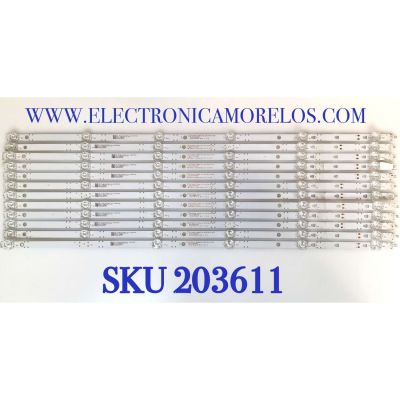 KIT DE LED'S PARA ONN·ROKU TV (12 PIEZAS) / NUMERO DE PARTE LED70D06A-ZC66AG-03 / 30370006003 / 70000M07S / PANEL JE695R3HB9L / MODELO 100012588 (70 PULGADAS)