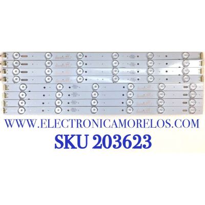 KIT DE LED'S PARA TV VIOS ((8 PIEZAS)) / NUMERO DE PARTE XJ48D12R-ZC14C-05 / XJ48D12L-ZC14C-05 / N843D-0 / 2010004155/B23 / E243157 / 141218A1 / 303XJ480041 / 303XJ480042 / PANEL CN48HC820 / MODELO VLEDTV4814SM