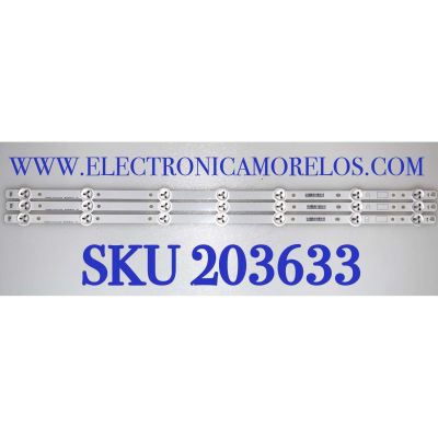 KIT DE LED'S PARA TV INSIGNIA ( 3 PZ ) / NUMERO DE PARTE SV0320AE7 / SV0320AE7_7LED_R3_121026 / 5638005391G / PANEL V320HWSD04 / MODELO NS-32D200NA14 