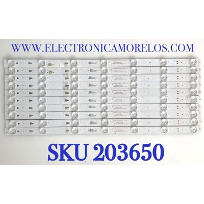 KIT DE LED'S PARA TV RCA ( 10 PZ ) / NUMERO DE PARTE 30355007209 / 30355007210 / LED55D07B-ZC22AG-08 / LED55D07A-ZC22AG-08 / E465853 / 55000M86 / 55000M87 / MODELO RTRQ5522-US