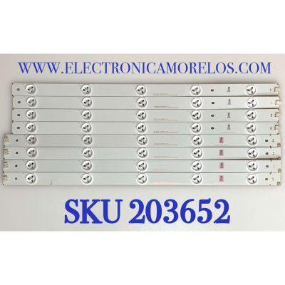 KIT DE LED'S PARA HITACHI ( 8 PZ ) / NUMERO DE PARTE SVJ430A07 / SVJ430A07_REV07 / 150122 / GD43D2000 / E350839 / MODELO LE43A509