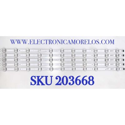 KIT DE LED'S PARA TV LG ((5 PIEZAS)) / NUMERO DE PARTE EAV63993101 / 3PCM00798A / 75UK65 / LGIT.75UK65 REV00.170914 / REV0.1_180817_3PCM00798A / PANEL NC750DQF-AAHR1 / MODELO 75UM8070PUA / 75UM7570PUD