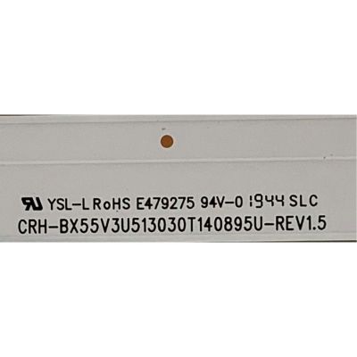 KIT DE LEDS PARA TV HISENSE ORIGINAL 8 PIEZAS / NUMERO DE PARTE CRH-BX55V3U513030T140895U / HD550V3U51-TAL3 / 2019053001 / SVH550F05 / E479275 / PANEL HD550V3U51-TAL3\S0\FJ\GM\ROH / MODELO 55H8E - Imagen 2