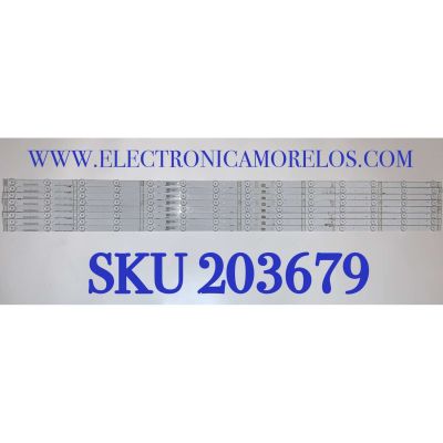 KIT DE LEDS PARA TV HISENSE ORIGINAL 8 PIEZAS / NUMERO DE PARTE CRH-BX55V3U513030T140895U / HD550V3U51-TAL3 / 2019053001 / SVH550F05 / E479275 / PANEL HD550V3U51-TAL3\S0\FJ\GM\ROH / MODELO 55H8E