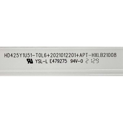 KIT DE LEDS PARA TV HISENSE ORIGINAL 3 PIEZAS / NUMERO DE PARTE HD425Y1U51 / HD425Y1U51-T0L6 / 2021012201 / APT-HXLB21008 / APT-HXLB21008 / 1264259 / PANEL HD425Y1U51-T0L2 / DISPLAY T430QVN03.7 / MODELOS 43A6G / 43A6GV / 43R6E4 - Imagen 4