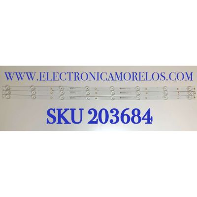 KIT DE LED'S PARA TV ACER ( 3 PZ ) / NUMERO DE PARTE 303GC430059E / GC43D08-ZC23AG-10E / E465853 / GC430M23 / PANEL BOEI430WQ1_H / MODELO DM431K