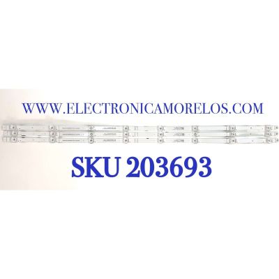 KIT DE LED'S PARA TV HISENSE ((3 PIEZAS)) / NUMERO DE PARTE CRH-BXBT43Y13030080309UREV1.0 / HD425Y1U71-T0L2+2020092801+SVH430AG9 / 26241700 / 1252536 / PANEL HD425Y1U71-T0L2 / DISPLAY HV430QUB-F70 / MODELOS 43A6H / 43A6G / 43A68G / 43A6GX3 / 43C350KU