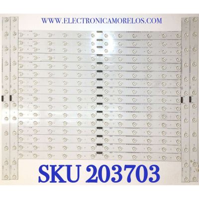 KIT DE LEDS PARA TV SHARP / HISENSE ( 20 PZ ) / NUMERO DE PARTE 1144082 HISENSE_65XT910_20X12_3030C_1S12P / E227809 / 224G177 / MODELO LC-65N9000U / 65H10B