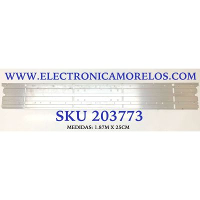 LED PARA TV SAMSUNG QLED / NUMERO DE PARTE BN96-52583A C / BN96-52592A C / STC850A08 / STC850A09 / AUK8/9K_STC850A09_7020_2IN1_52LEDS_REV1.0_200914 / BN61-17500A / BN61-17500A002 / Q60/70A_STC850A08 / PC66255B / MODELO ''85'' / (MEDIDAS 1.87M x 25CM)
