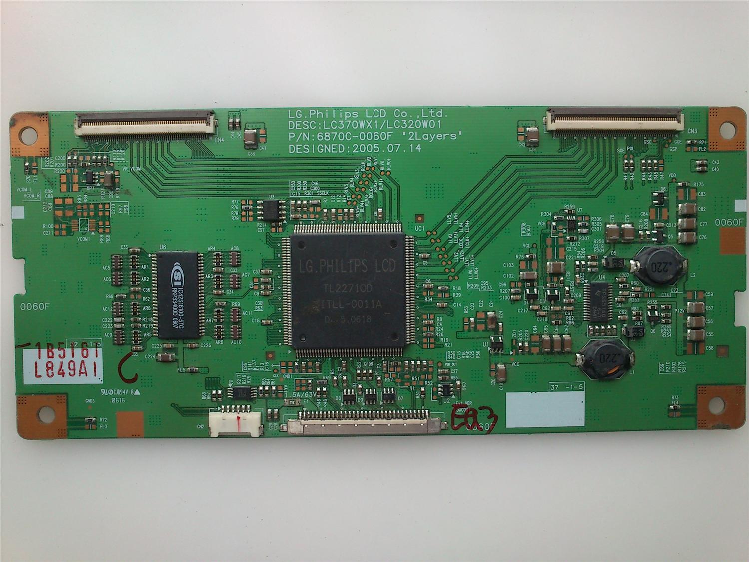 T-CON / LG 6871L-0849A / 849A / 6870C-0060F / PANEL LC320W01(SL)(20)/ MODELO TC-32LX70 / TC-32LE60 / TC-32LX60 / TX-32LMD70 / TC-32LX600